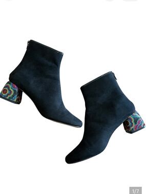 BETSEY JOHNSON Harper Black Faux Suede Bootie